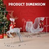SEVOBAL Decorative Holiday Scene Props, 3 Piece Reindeer and Sleigh Outdoor Set with Stakes for Seasonal Holiday Decor, White, 21.26"*14.17"*16.73" - 4 of 4
