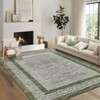 Indoor Modern Bordered Solid Color Area Rugs for Bedroom Living Room Easy Care Washable Soft Low Pile Non Slip Foldable Carpet - 2 of 4