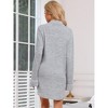 cheibear Women's Button Down Nightgown Strechy Knit Long Sleeves Nightshirt Shirtdress - 3 of 4