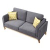 DOMETOUR 72.4" Morden Sofa with 2 Pillows, Classic Style Loveseat for Living Room Bedroom - 3 of 4