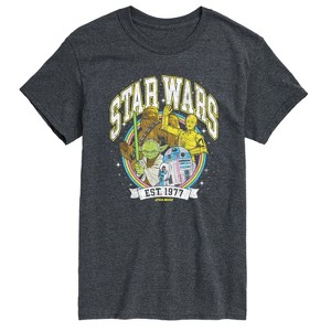 Men's - Star Wars - Yoda and friends Collegiate Short Sleeve Graphic T-Shirt - 1 of 4