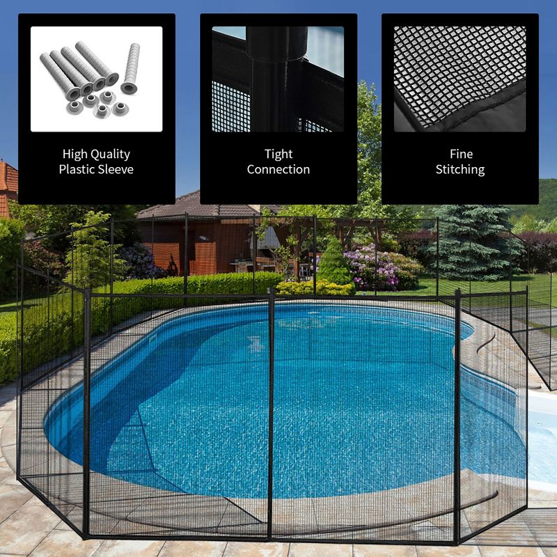 Costway In-Ground Swimming Pool Safety Fence Section Accidental Drowning Prevent 4'x12', 4 of 11