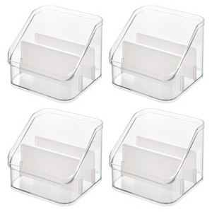 iDesign 3-Section Divided Pantry Organizer - Set of 4 - Clear/White - 1 of 4