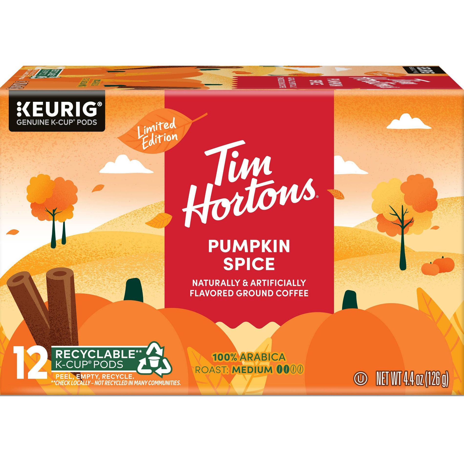 Tim Hortons Pumpkin Spice K-Cup Coffee Pods - 12ct