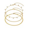 Adornia Tarnish Resistant 18k Gold Plated Three Chain Anklet Set - 2 of 3
