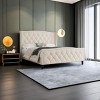 Platform Bed Frame Modern Upholstered with Wingback Headboard for Bedroom Queen Size - 3irtyhousy - 3 of 4