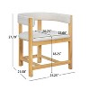 Christopher Knight Home Set of 2 Caleb Rubberwood Upholstered Dining Chairs with Open Back Beige/Natural - 3 of 4