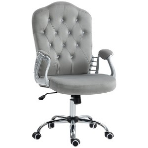 Velvet Office Chair Desk Chair with 360 Degree Swivel Wheels Adjustable Height Tilt Function Light - 1 of 4