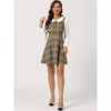 Allegra K Women's Plaid Peter Pan Collar Long Sleeve Mini A-Line Dress - 3 of 4