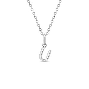 Girls' Tiny Initial Letter Sterling Silver Necklace - In Season Jewelry - 1 of 3