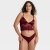 Women's Satin and Lace Removable Pad Longline Bralette - Auden™ - 3 of 4