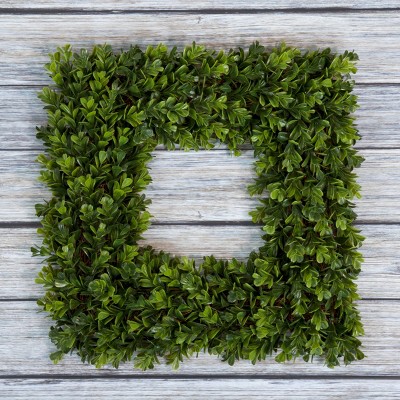 Nature Spring 16.5" Boxwood Artificial Wreath for the Front Door - Green