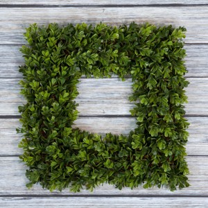 Nature Spring 16.5" Boxwood Artificial Wreath for the Front Door - Green - 1 of 4