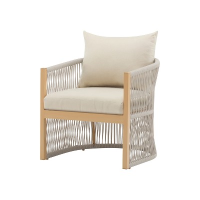 Christopher Knight Home Cassie Outdoor Aluminum Club Chair with Rope Accents