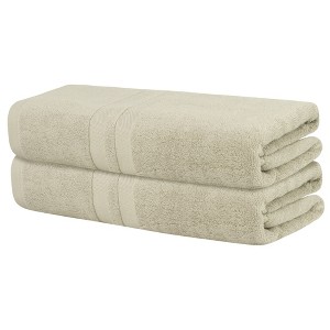 Unique Bargains Soft Highly Absorbent Quick Dry Bath Towels 2 Pcs - 1 of 4