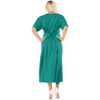 LA LEELA Women's Summer Vacation Beachwear Bathing Suit Cover Ups Swimwear Button Up Long Shirt Beach Dress Large-X-Large Green, Solid - 2 of 4