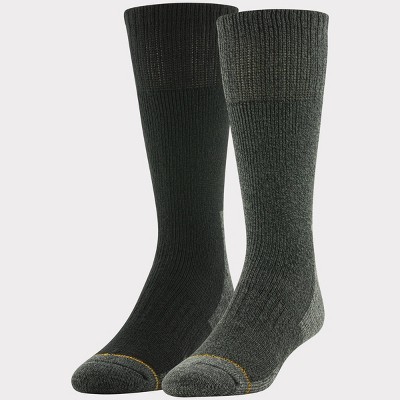 Goldtoe Signature Collection Men's Recycled Heavyweight Marl Crew Boot  Socks 2pk - Charcoal Gray/Black 6-12.5