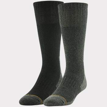 Goldtoe Signature Collection Men's Recycled Heavyweight Marl Crew Boot Socks 2pk - 6-12.5