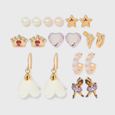 Girls' 9pk Ballerina Earrings - Cat & Jack™