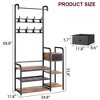 Hall Tree With Shoe Bench,Entryway Coat Rack With Shoe Storage Shelves,Entryway Organizer With 8 Hooks - 2 of 4