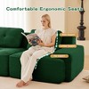 QingMoon 117" L-Shaped Sectional Sofa, Corduroy 3-Seater Couch with Pearl-like Piping and Tufted Design for Living Room and Apartment, No Assembly - 3 of 4