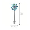 Teamson Home Outdoor Blue Floral Kinetic Dual Spinner Windmill - 4 of 4