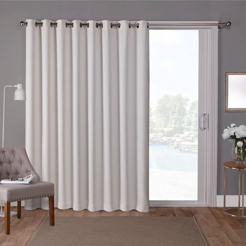 Sateen Blackout Solid Grommet Top Extra Wide Curtain Panel - Exclusive Home, 1 of 8