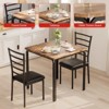 Kitchen Table with Upholstered Chairs, Compact Bistro Table and Chairs Set for Small Spaces, Modern Dining Furniture - 4 of 4