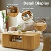 QingMoon Fluted Coffee Table, Modern Wood Center Table with Drawers and Storage Compartments for Living Room, Office - 2 of 4
