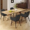 Costway Dining Chairs Set of 2 Upholstered Accent Chairs with Comfy Padded Backrest Beige/Black/Gray - 4 of 4