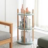 Rotating 4-Tier Solid Wood Bookshelf with Bookends,Freestanding Beechwood Storage Rack for Living Room Bedroom Office-3irtyhousy - 3 of 4