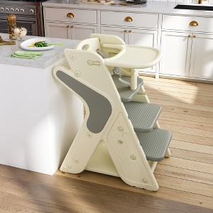 YOOCOZZ Toddler Dining Chair Multi-Functional Growing-Up High Chair - Adjustable Height, 5-Point Belt, Movable Plate - 1 of 4