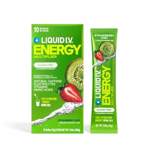 Liquid I.V. SF Hydration Multiplier Energy Electrolyte Drink Mix Powder - Strawberry Kiwi - 4.9oz/10ct - 1 of 4