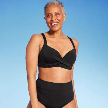 Elomi Women's Plus Size Pebble Cove Plunge Bikini Top - Es801102 38ff Blue  : Target