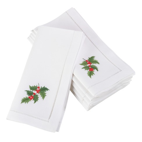 Eri Textiles Mistletoe Bunch linen napkins, set of 6