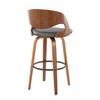 30" Faux Leather Mid-Century Modern Swivel Barstool with Open Back and Metal Footrest, Set of 2 for Kitchen - 4 of 4