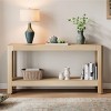 Modern Farmhouse Console Table with Wood Veneer Top and Rounded Corners,Natural Entryway or Living Room Accent Table–The Pop Home - 2 of 4