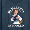 Women's - Disney Princess - Belle My Weekend Is Booked Lightweight French Terry Wide Neck Long Sleeve Shirt - 2 of 4