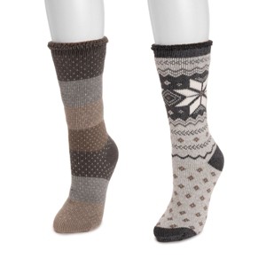 MUK LUKS Women's Tall Heat Retainers 2 Pair Pack - 1 of 3