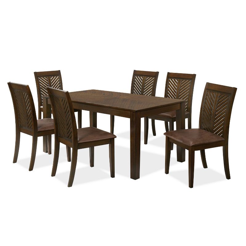 7pc Coulter Dining Table Set Walnut - HOMES: Inside + Out, 1 of 6