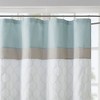 PAGED Transitional Colorblock Shower Curtain, 72x72" Geometric Damask Print Shower Curtain for Bathroom - Embroidered Detailing - 4 of 4