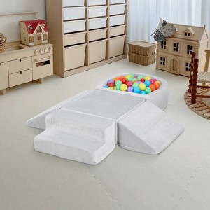 Angel Sar 5 Piece Foam Climbing Set with Ball Pit for Toddlers, Soft Play Gym with Removable Covers & Non-Slip Base, Multi-Activity Learning Toy - 1 of 4