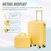 Lyngins Hardshell 14/20 Inch 2PCs Luggage Sets with Cosmetic Case,Spinner Wheel,Combination Lock Waterproof Suitcases Sets for Weekend Trips - 4 of 4