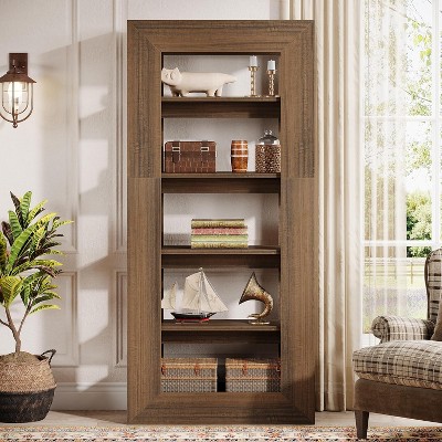 Tribesigns 5-Tier Bookshelf, 70.9" Tall Farmhouse Bookcase, Freestanding Storage Display Shelves for Home Office, Living Room, Bedroom