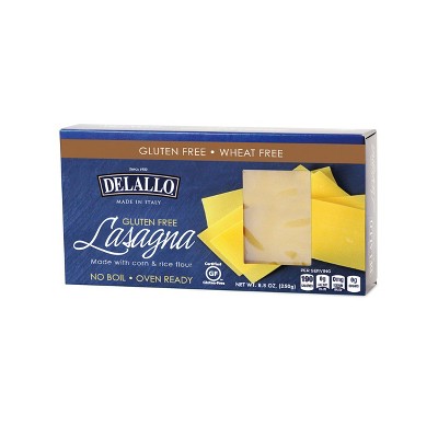 DeLallo Gluten Free Lasagna Noodles, 8.8 oz Box, (10 Pack)