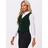 INSPIRE CHIC Women's Steampunk Velvet Sleeveless Button-Down V-Neck Suit Vest - 3 of 4