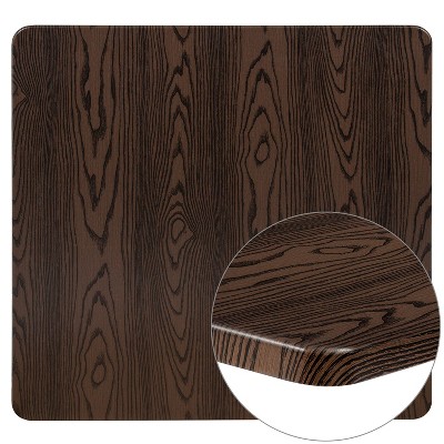 Flash Furniture 42" Square Rustic Wood Laminate Table Top