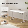 GlasFlength Desk, Standing Desk with Splicing Board, Adjustable Height for Study Room, Game Room, Office, White, 140"*60"*71" - 2 of 4