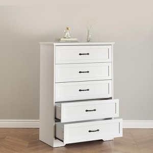 6 Drawer Dresser for Bedroom,Modern Tall Dresser Organizer,TV Stand,Wooden Chest of Drawers and Closet Organizers for Storage Clothes - 1 of 4