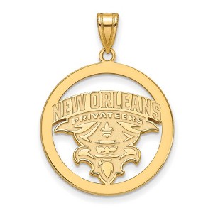 Black Bow Jewelry 14k Yellow Gold Plated Sterling Silver New Orleans Privateers NCAA Extra Large Pendant - 1 of 3